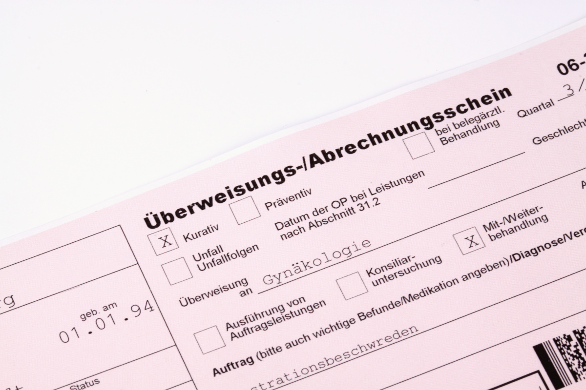 Überweisungsschein