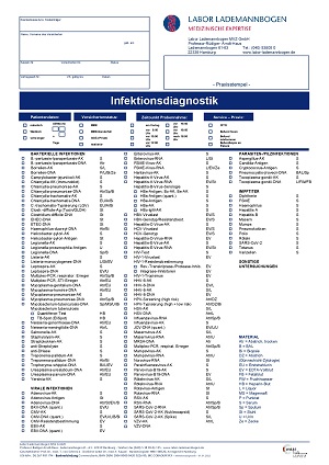 Anforderungsformular Infektionsdiagnostik